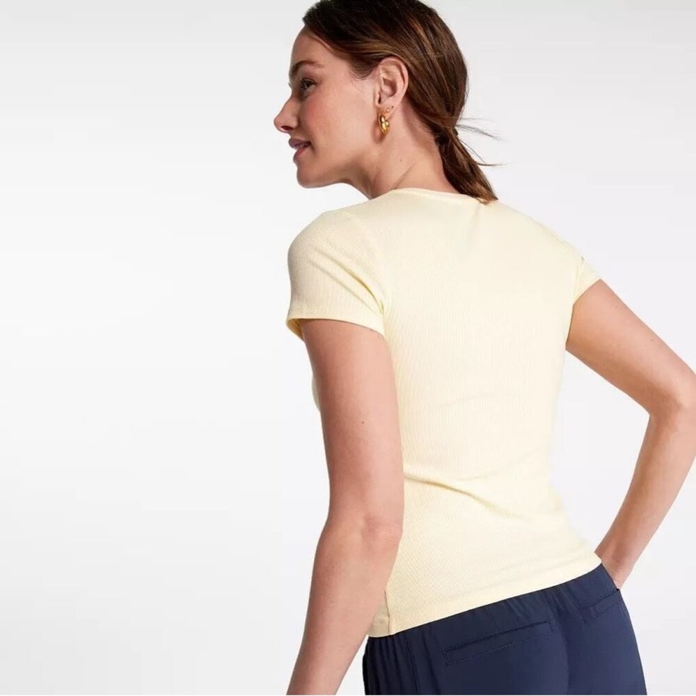 CALIA, Everyday Rib SS Tee, Panna Cotta, Small: Super Soft Fabric - Picture 2 of 6